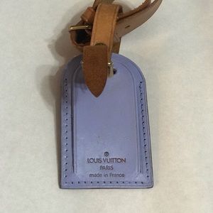 Customized Louis Vuitton luggage tag with poignet Lavender